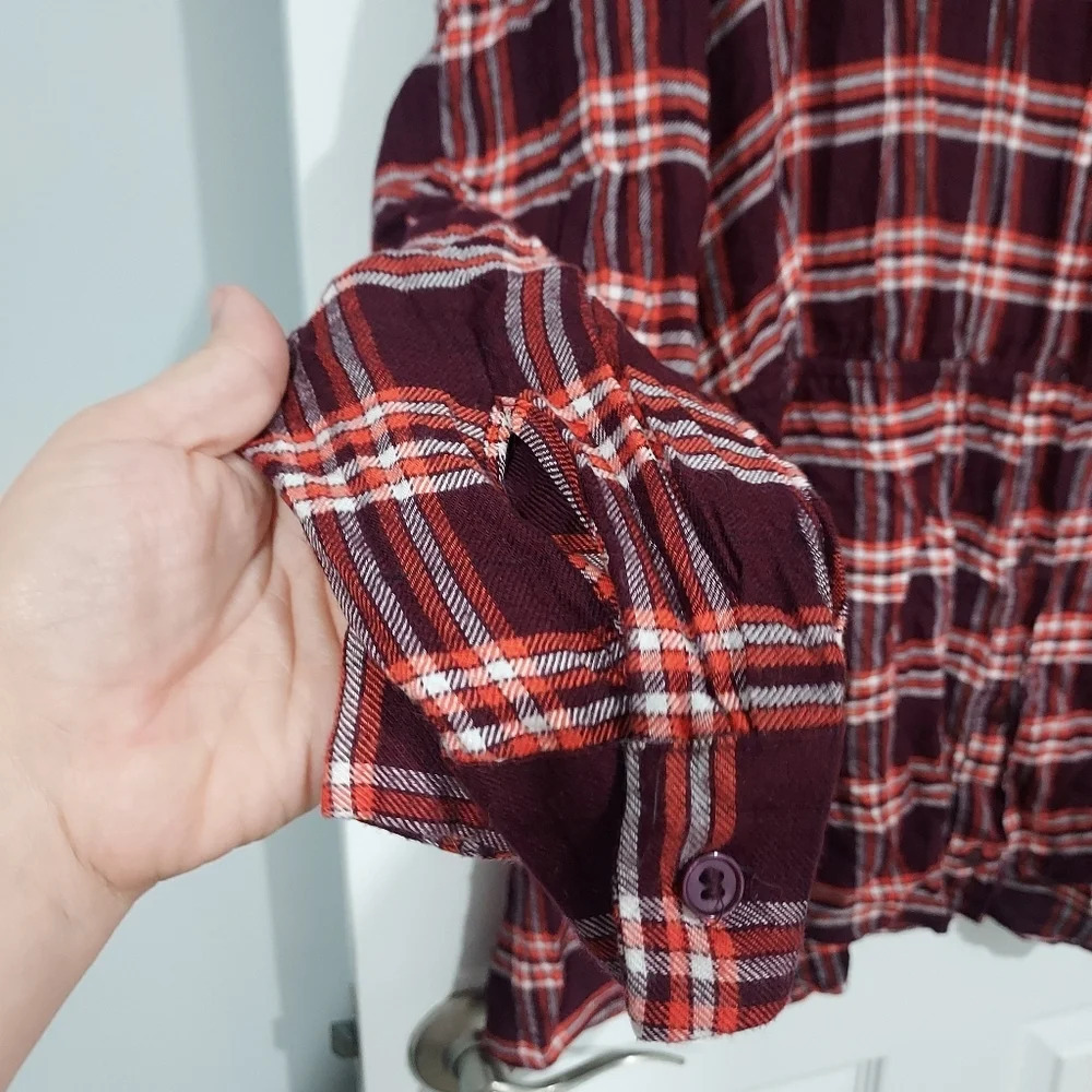 Lane Bryant No-Peek Button-Front Plaid Flannel Sh… - image 7